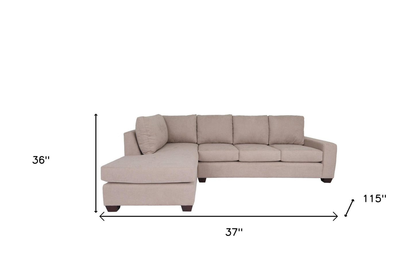 Polyester Blend L Shaped Two Piece Sectional