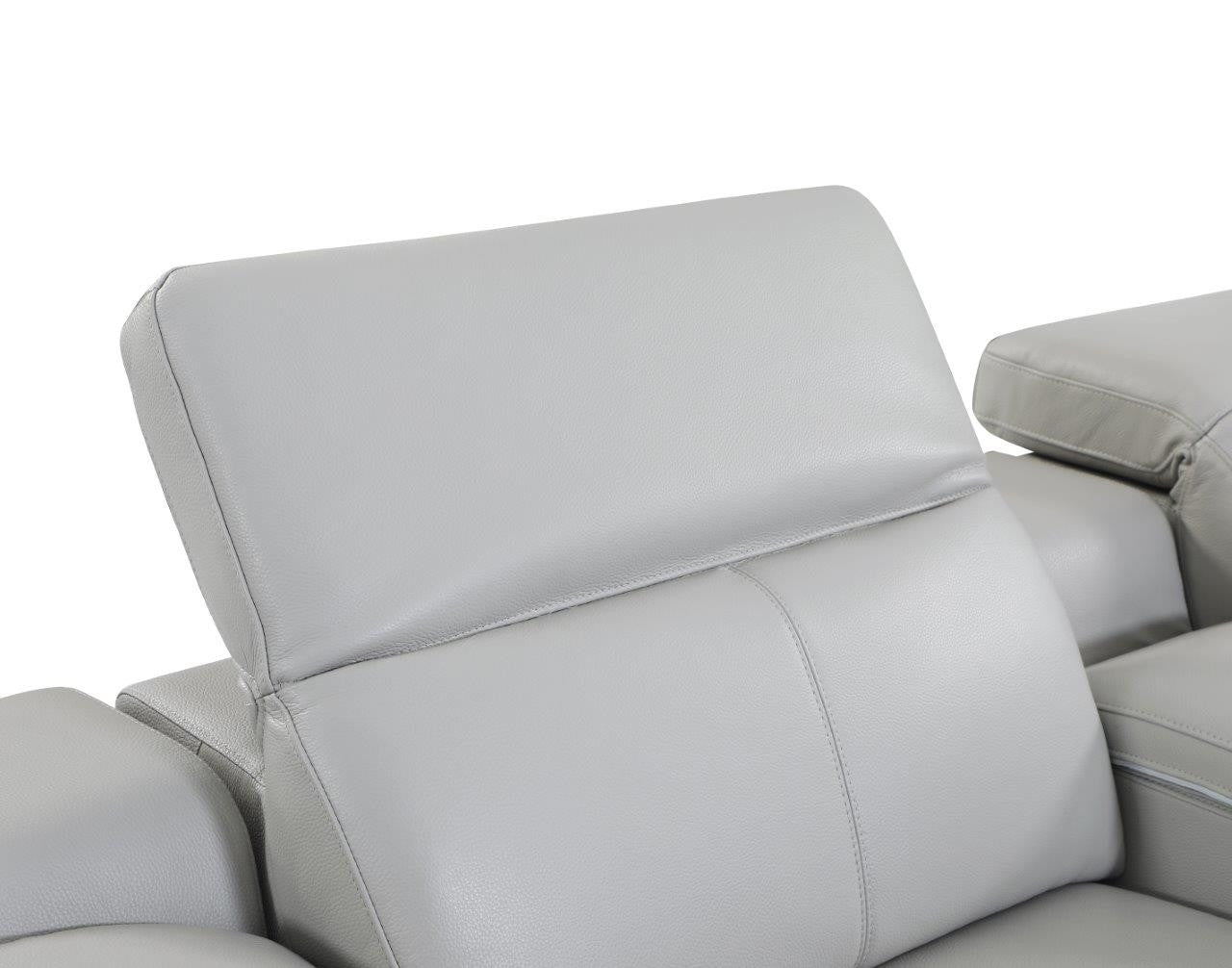 Italian Leather Power Reclining U Shaped Five Piece Corner Sectional with Console