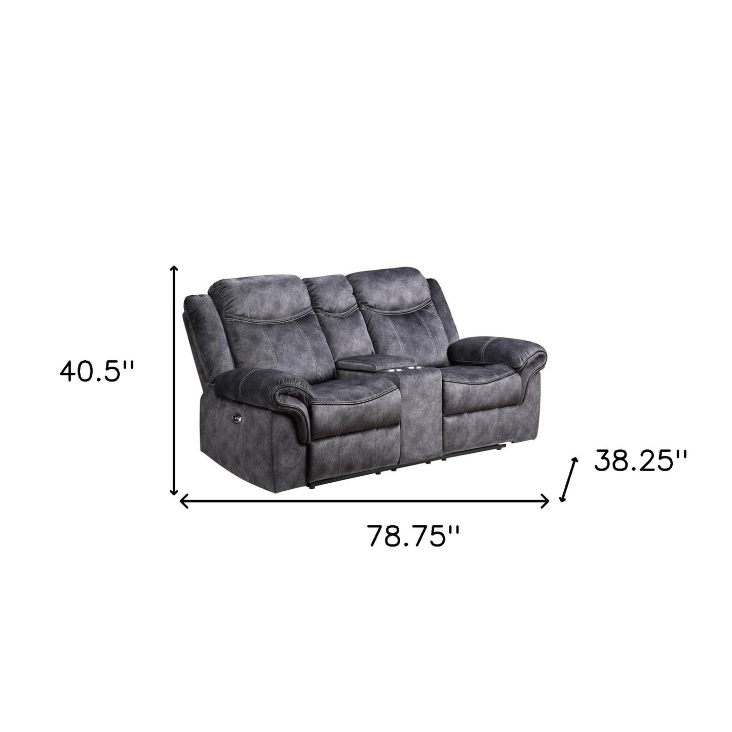 Microfiber Power Reclining Loveseat with Storage