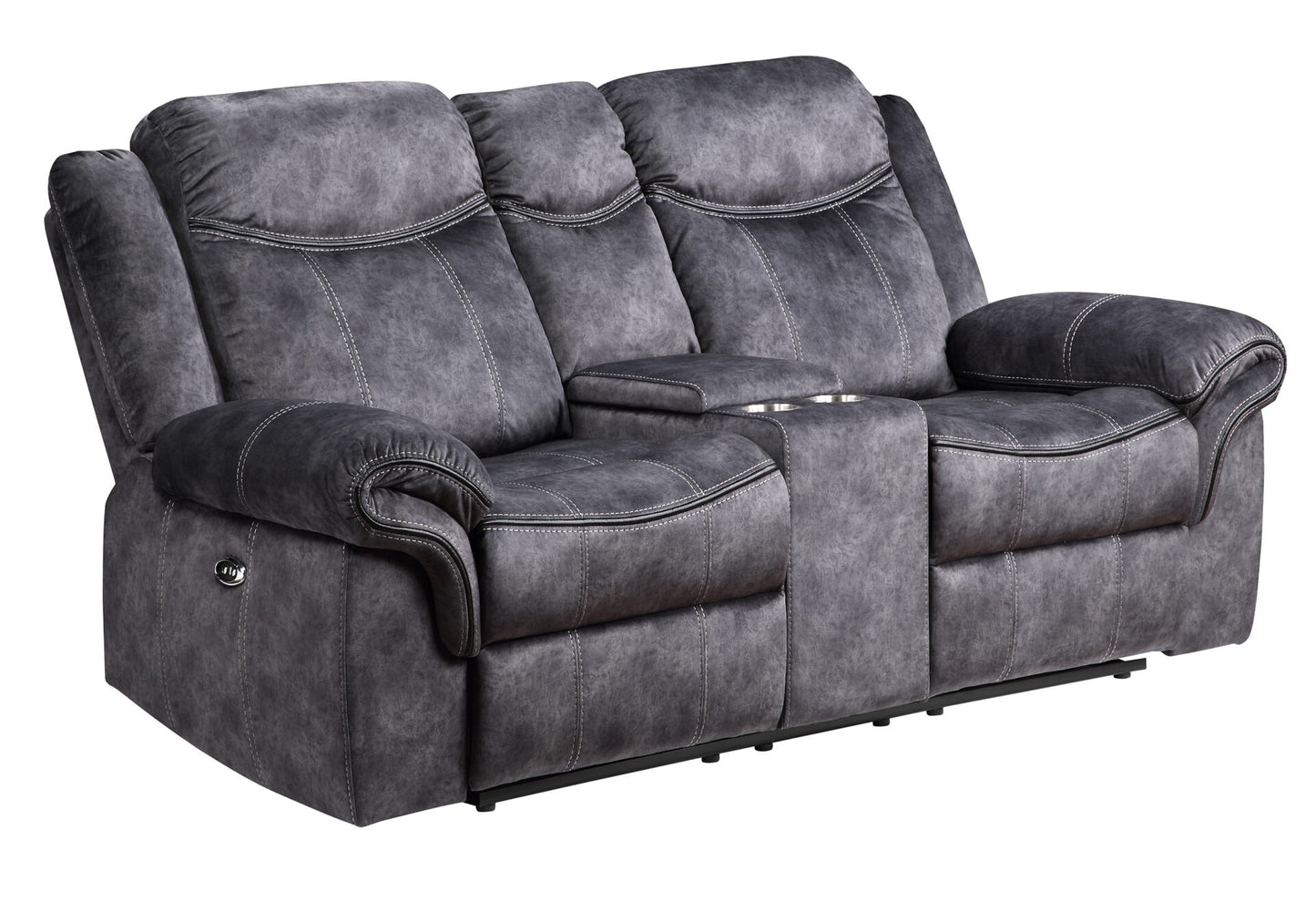 Microfiber Power Reclining Loveseat with Storage