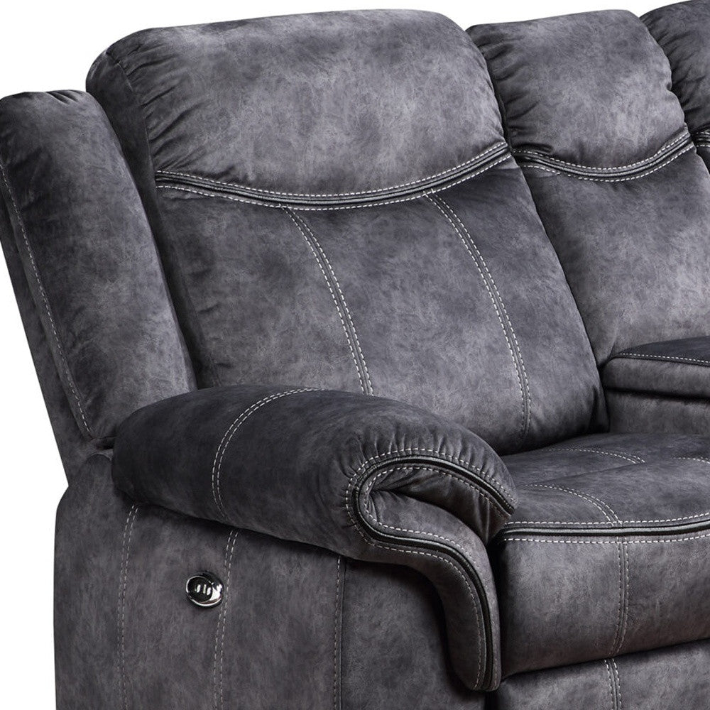 Microfiber Power Reclining Loveseat with Storage