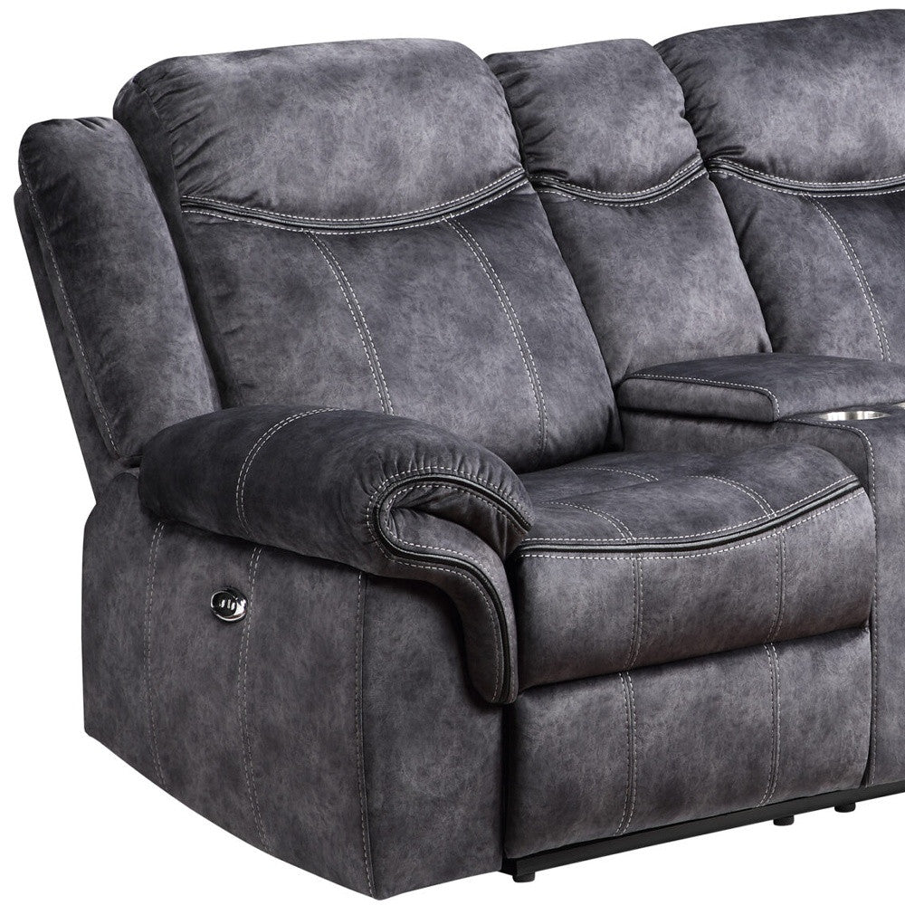 Microfiber Power Reclining Loveseat with Storage