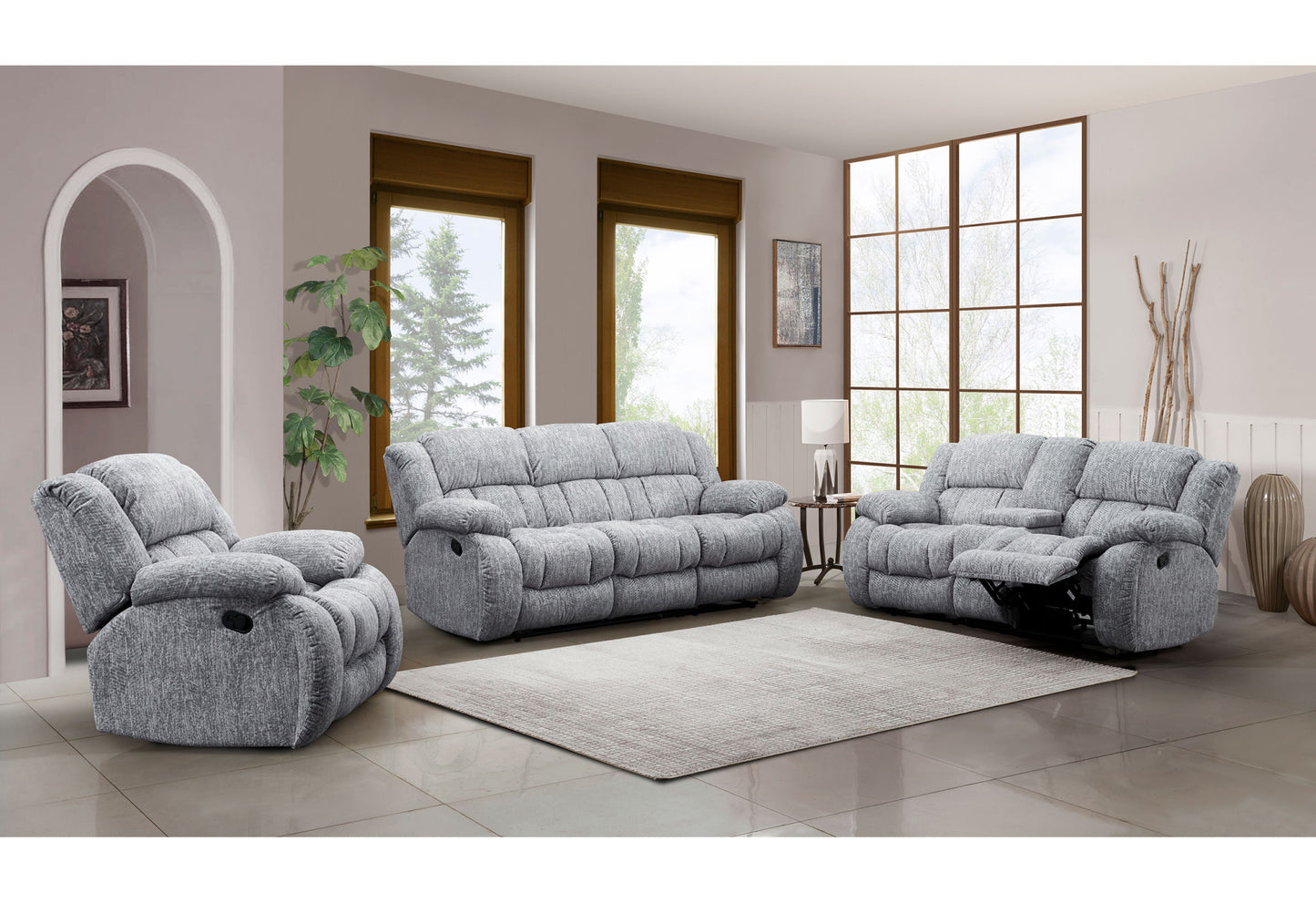 Manual Reclining Loveseat with Storage