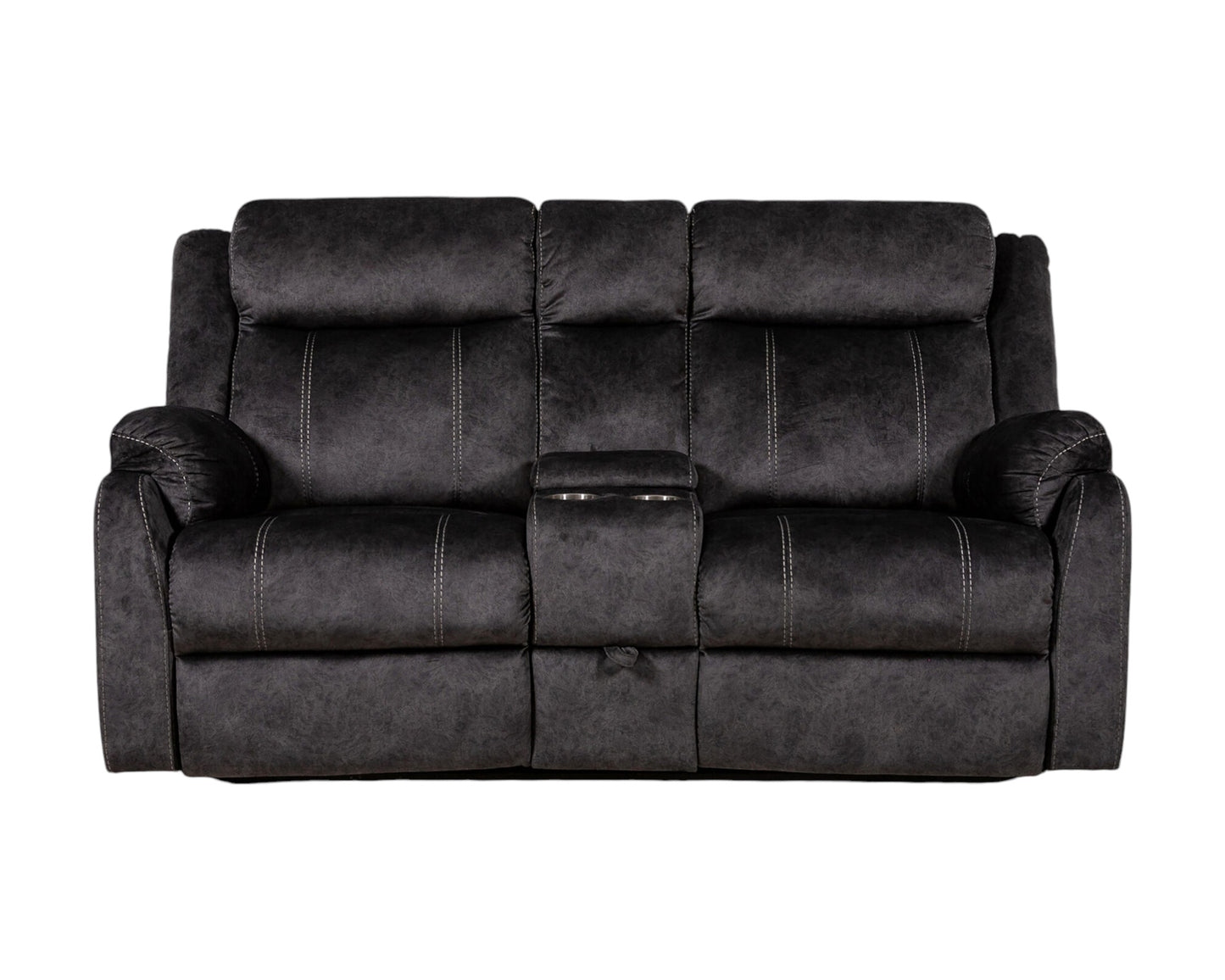 Microfiber Manual Reclining Loveseat with Storage