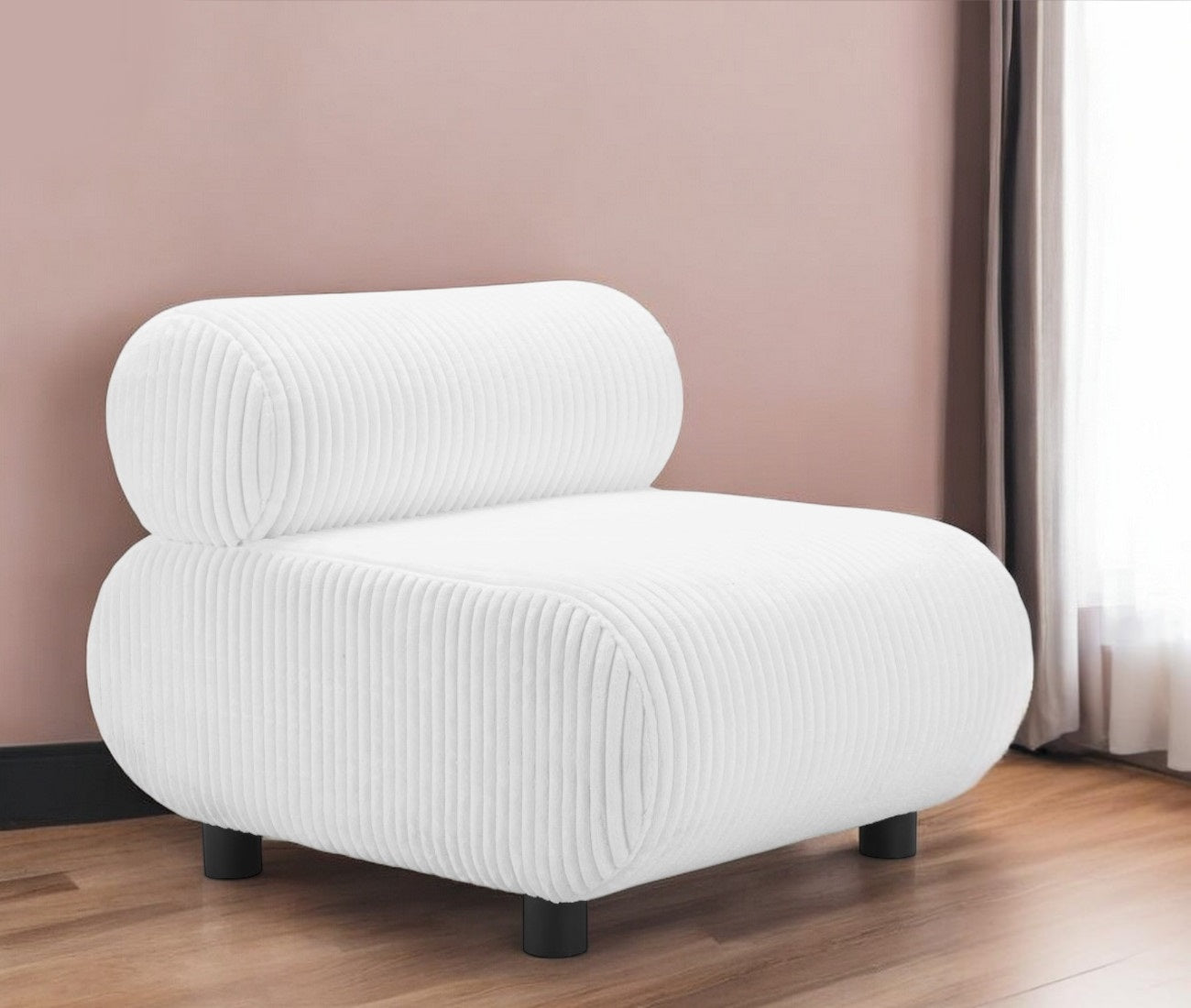 Corduroy and Upholstered Side Chair