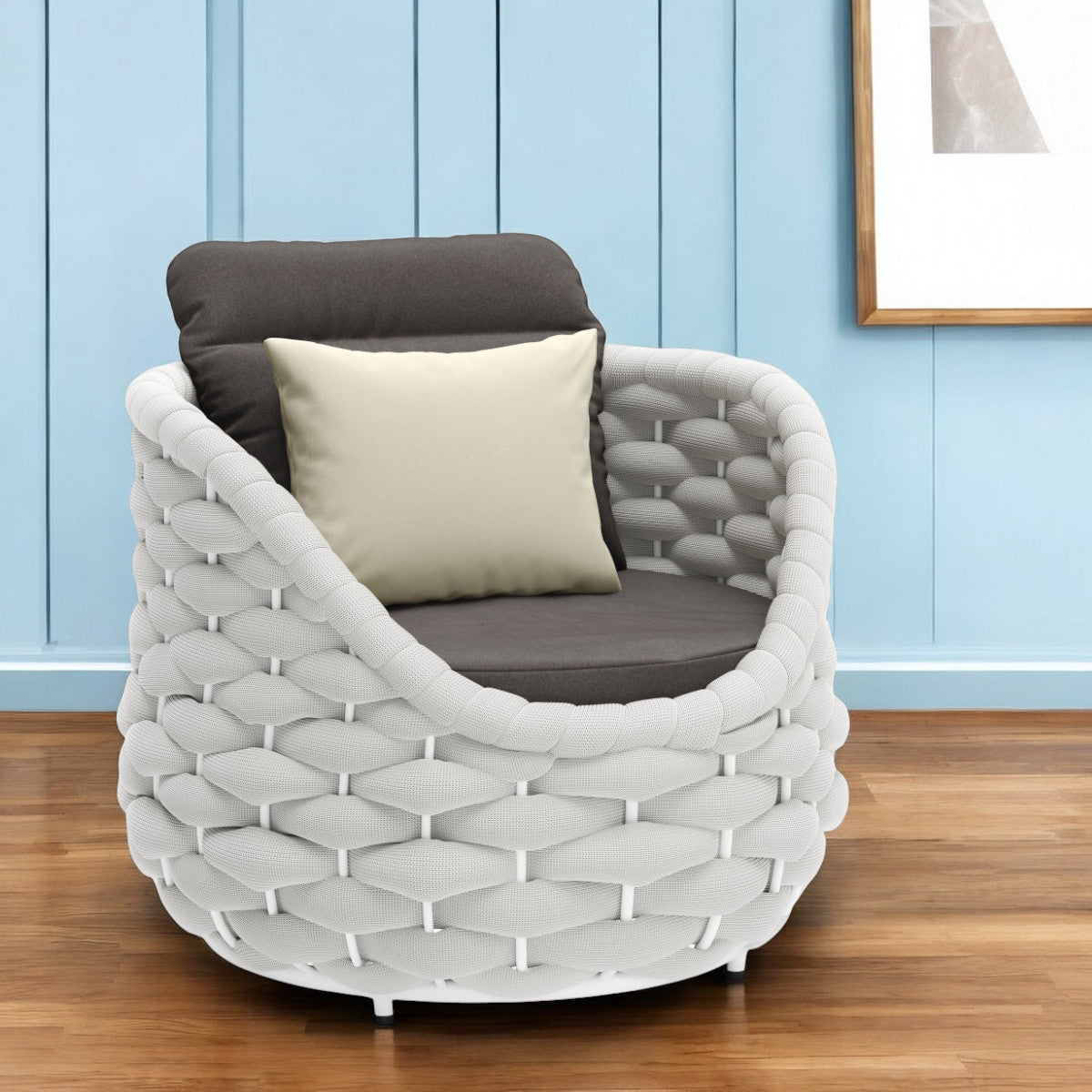 Fabric Club Chair and Toss Pillow