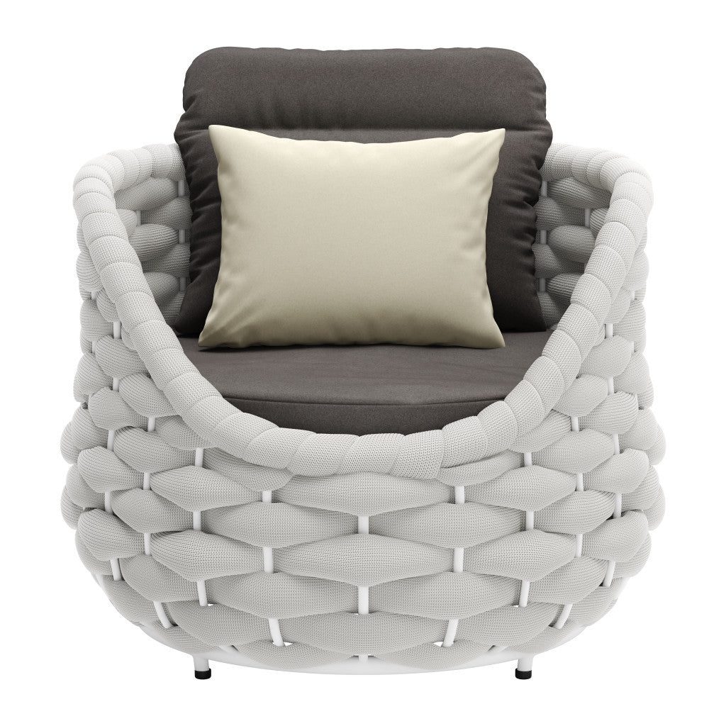Fabric Club Chair and Toss Pillow
