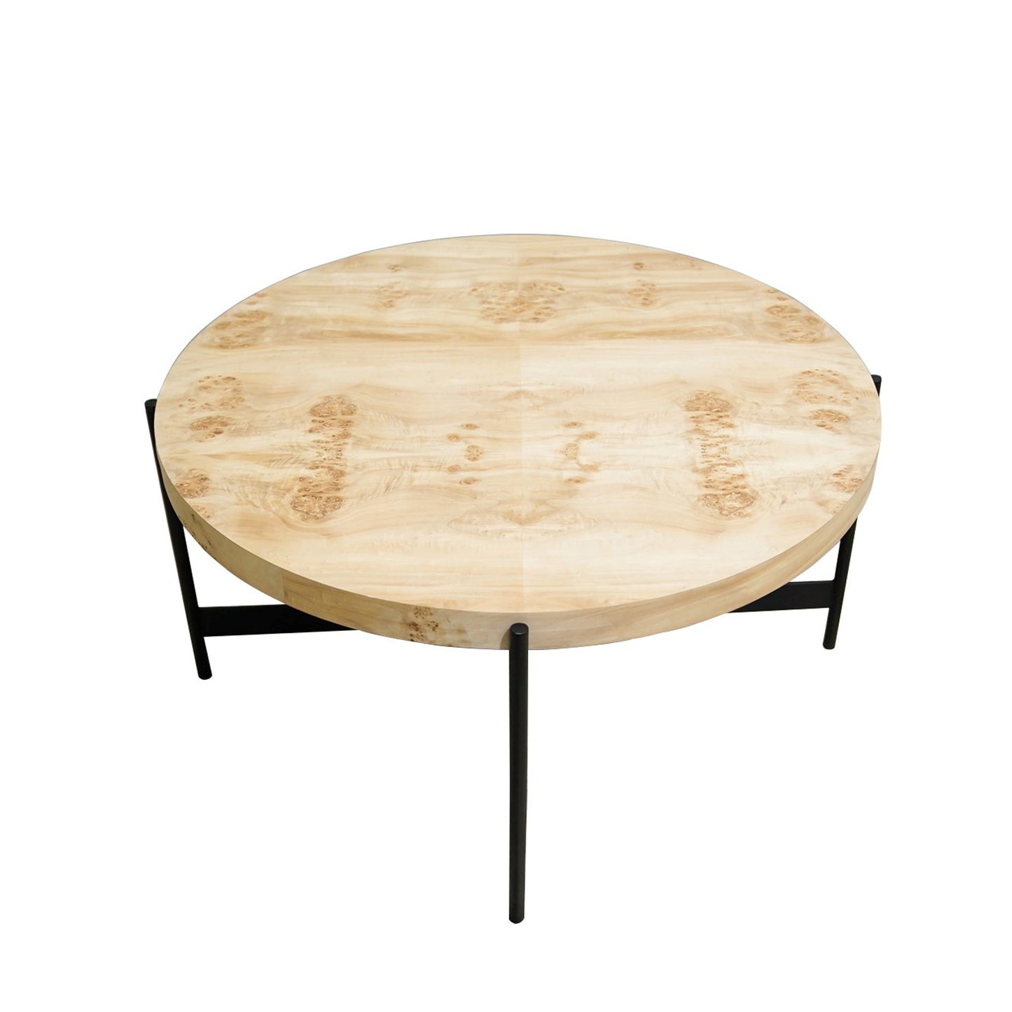 Wood and Iron Round Coffee Table