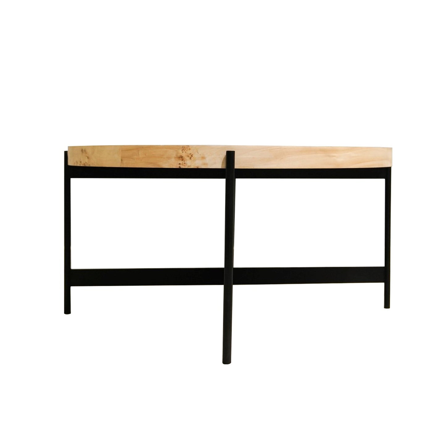 Wood and Iron Round Coffee Table