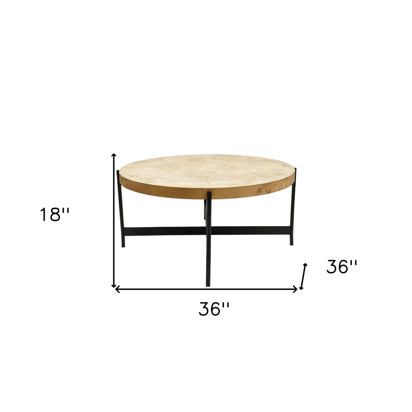 Wood and Iron Round Coffee Table