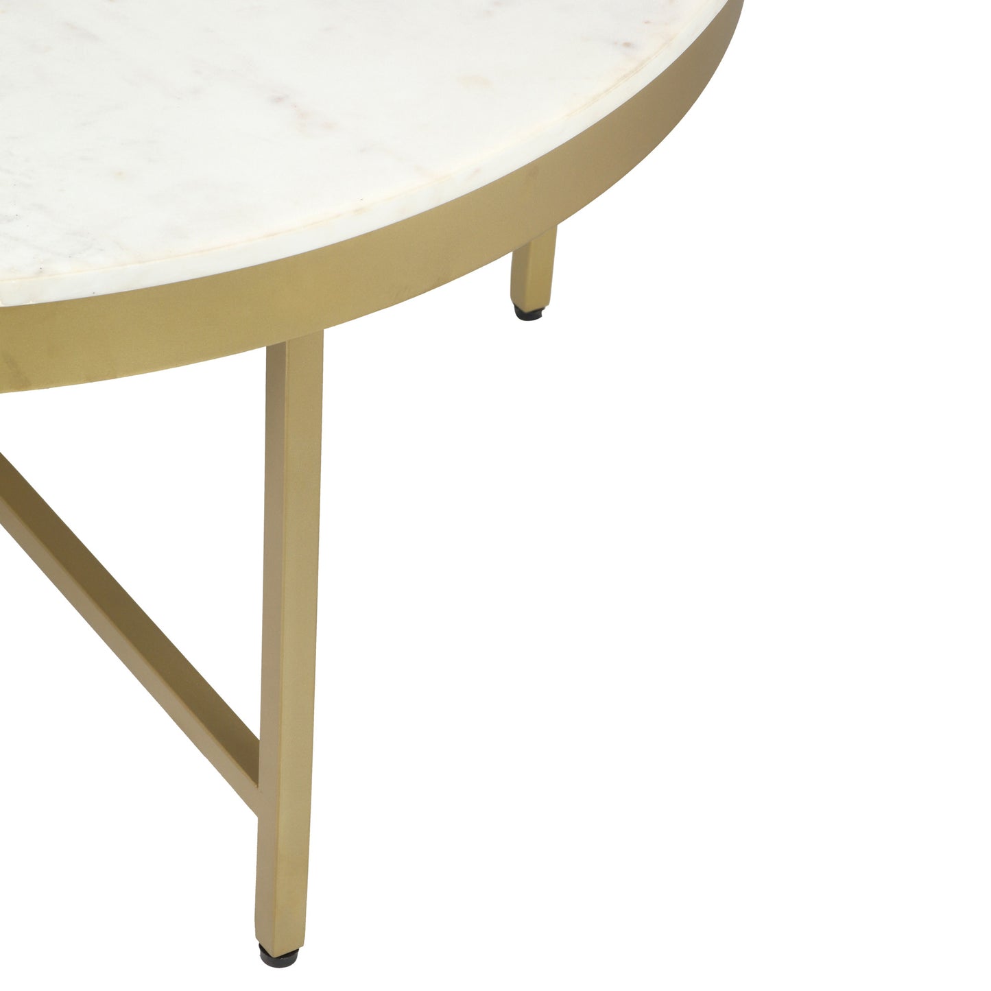 Genuine Marble and Steel Round Coffee Table