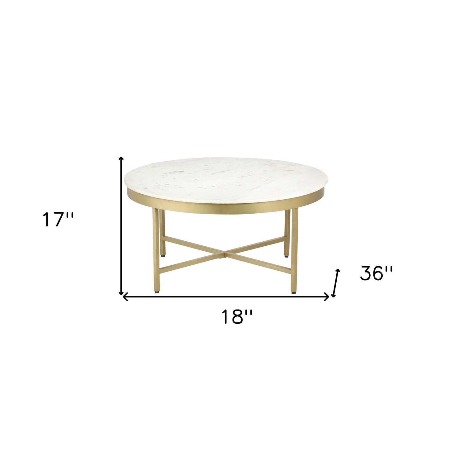 Genuine Marble and Steel Round Coffee Table