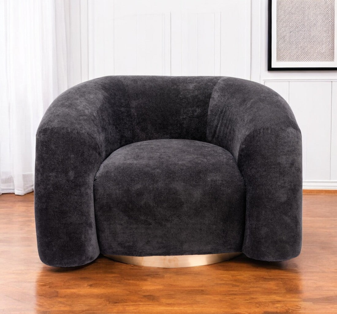 Faux Shearling and Upholstered Arm Chair