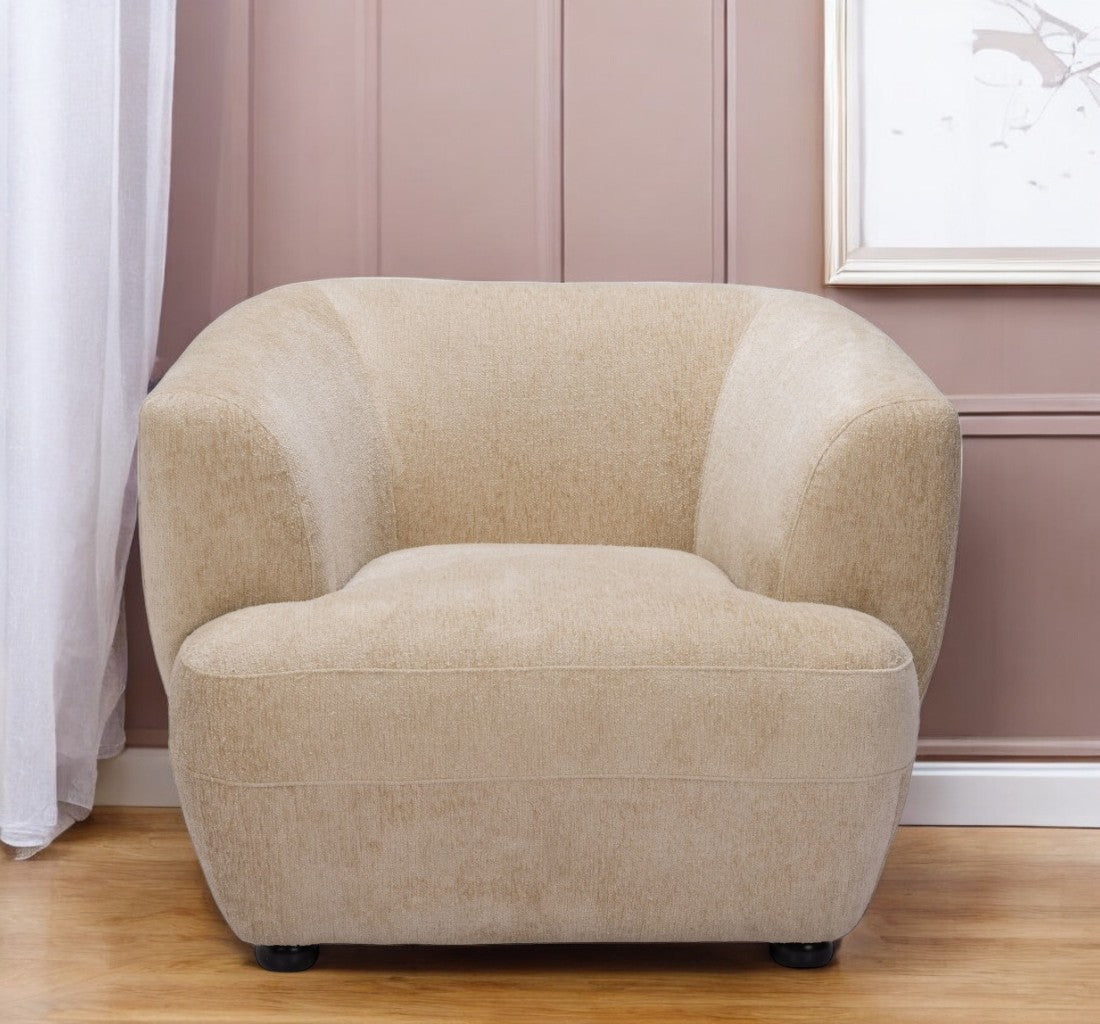 Faux Shearling and Upholstered Arm Chair