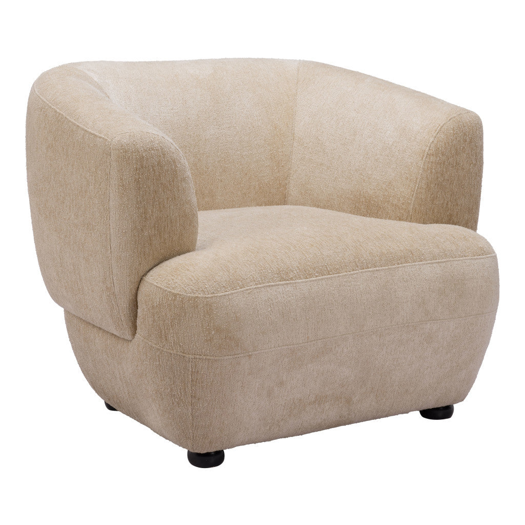 Faux Shearling and Upholstered Arm Chair