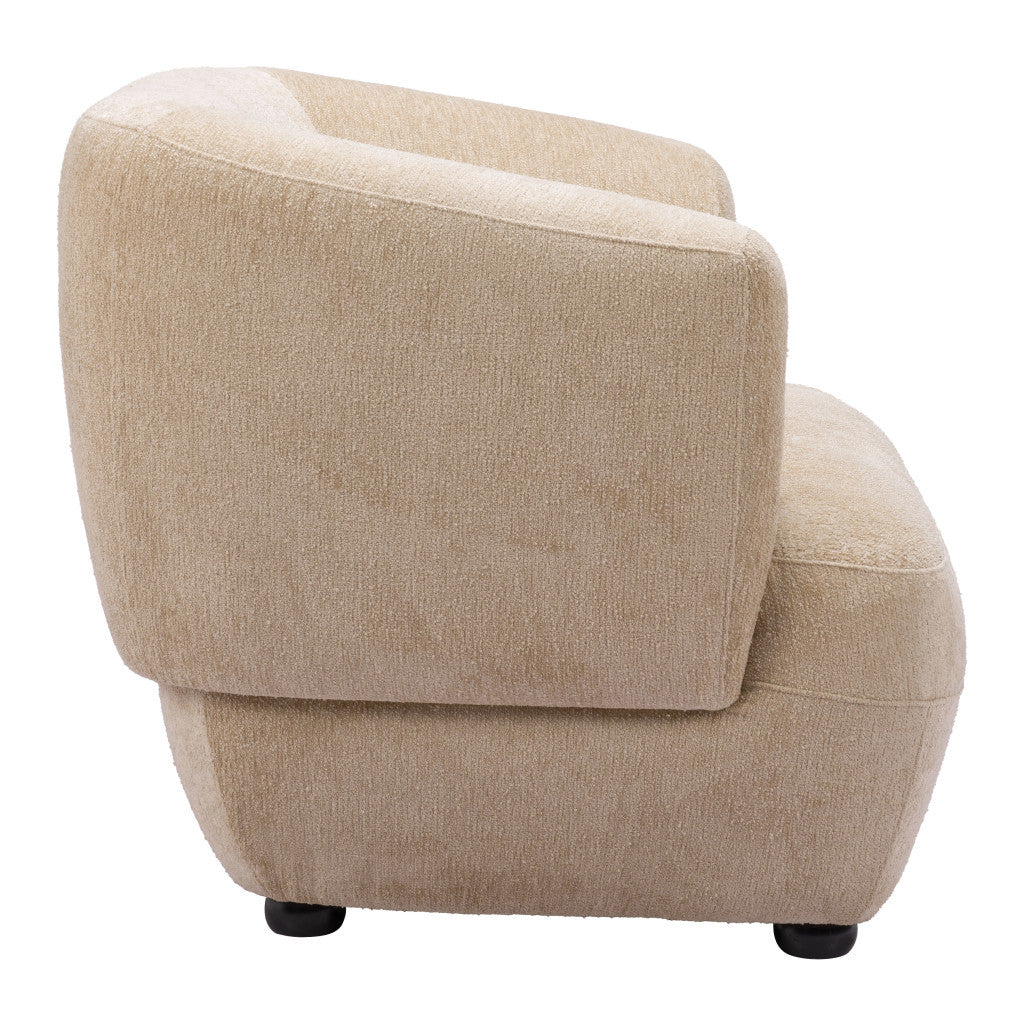 Faux Shearling and Upholstered Arm Chair