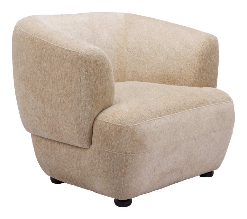 Faux Shearling and Upholstered Arm Chair