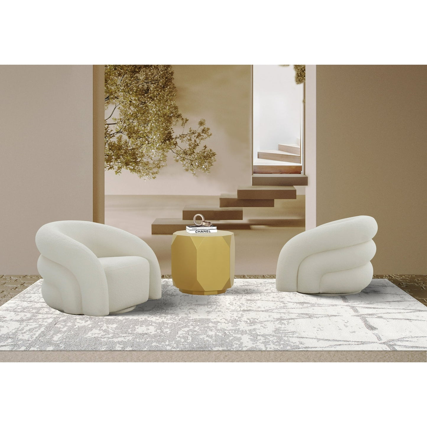 Azzurro Swivel Base Lounge Chair