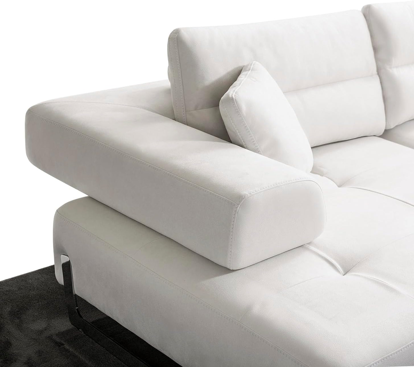 Ravenna Faux Suede Sofa with Sliding Back & Armrests