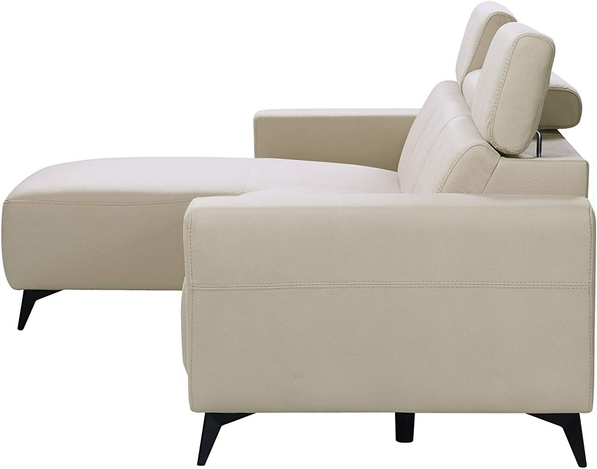 Modern Bari Sectional Sofa with Push Back Functional, Left Facing Chaise