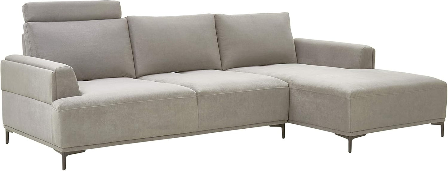 Modern Lucca Sectional Sofa with Push Back Functional, Right Facing Chaise