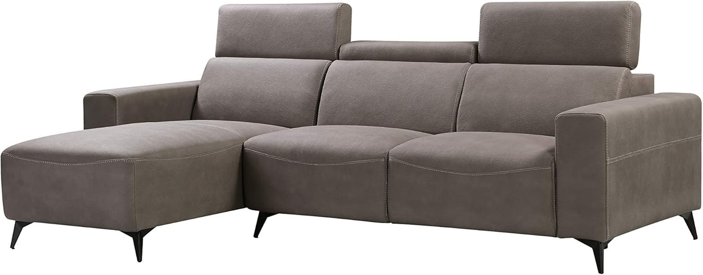 Modern Bari Sectional Sofa with Push Back Functional, Left Facing Chaise