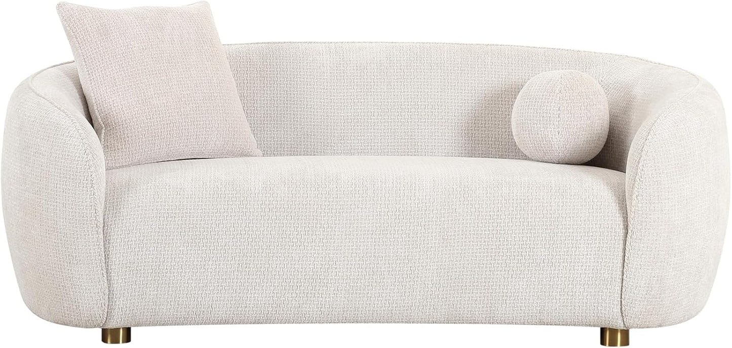 Zarina Upholstered Modern Loveseat with 2 Pillows Included