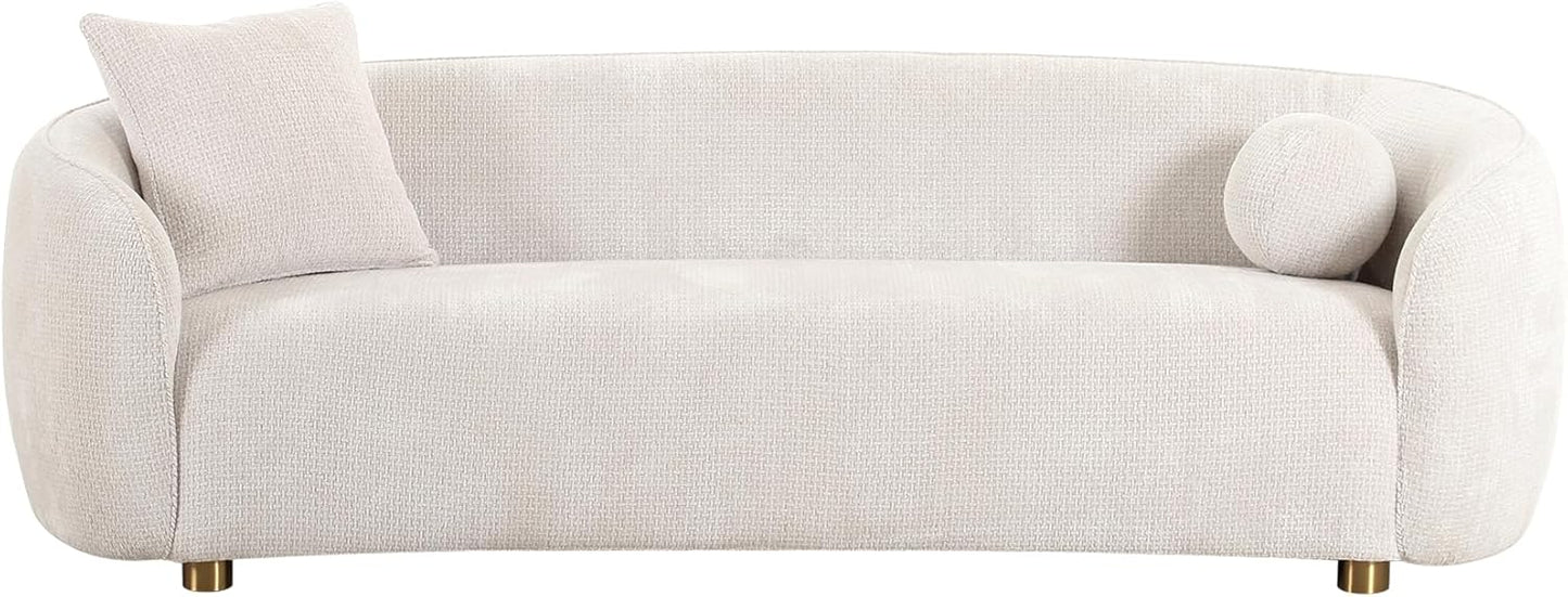 Zarina Upholstered Modern Sofa with 2 Pillows Included, 94.5"
