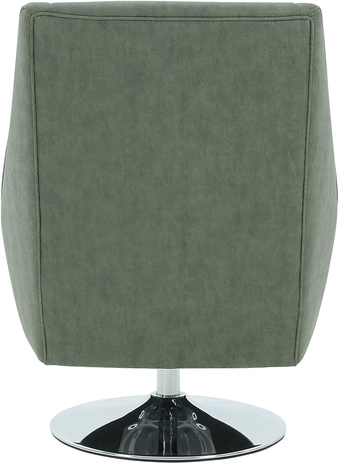 Noho Collection Silver Swivel Accent Chair with Pillow