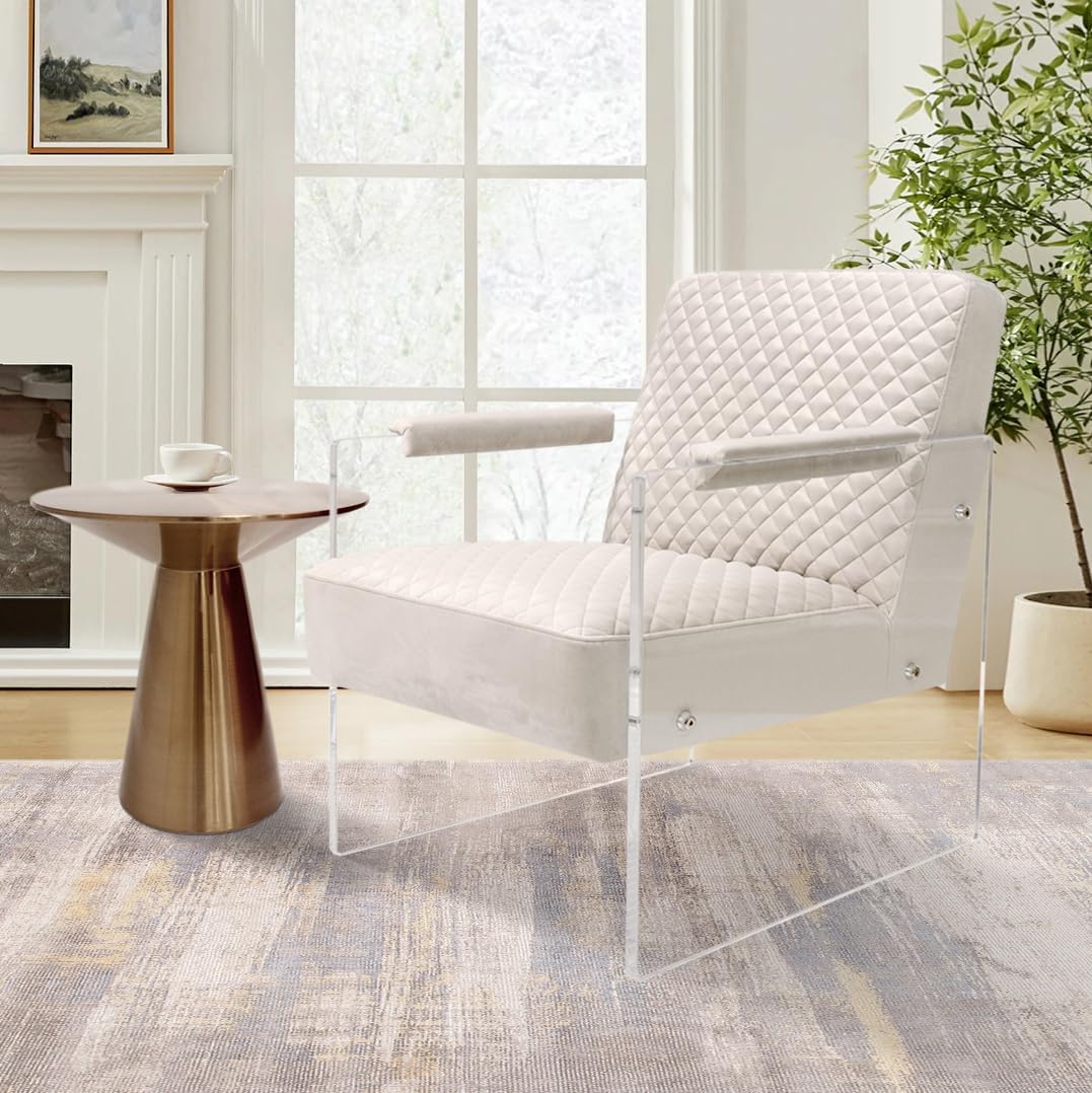 Tribecca Collection Acrylic & Velvet Accentchair