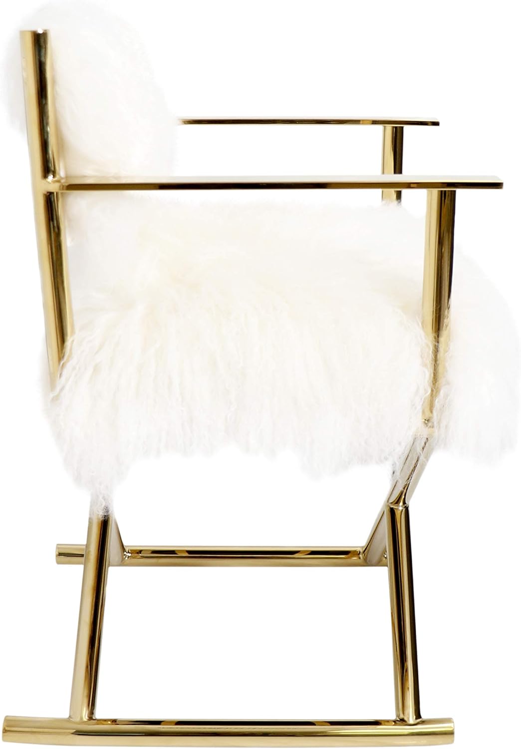 Paris Love Mongolian Fur Director's Chair