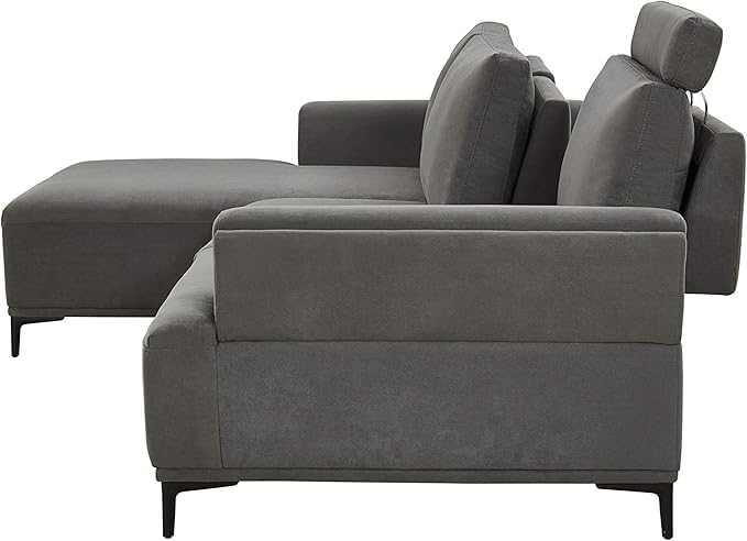 Modern Lucca Sectional Sofa with Push Back Functional, Left Facing Chaise