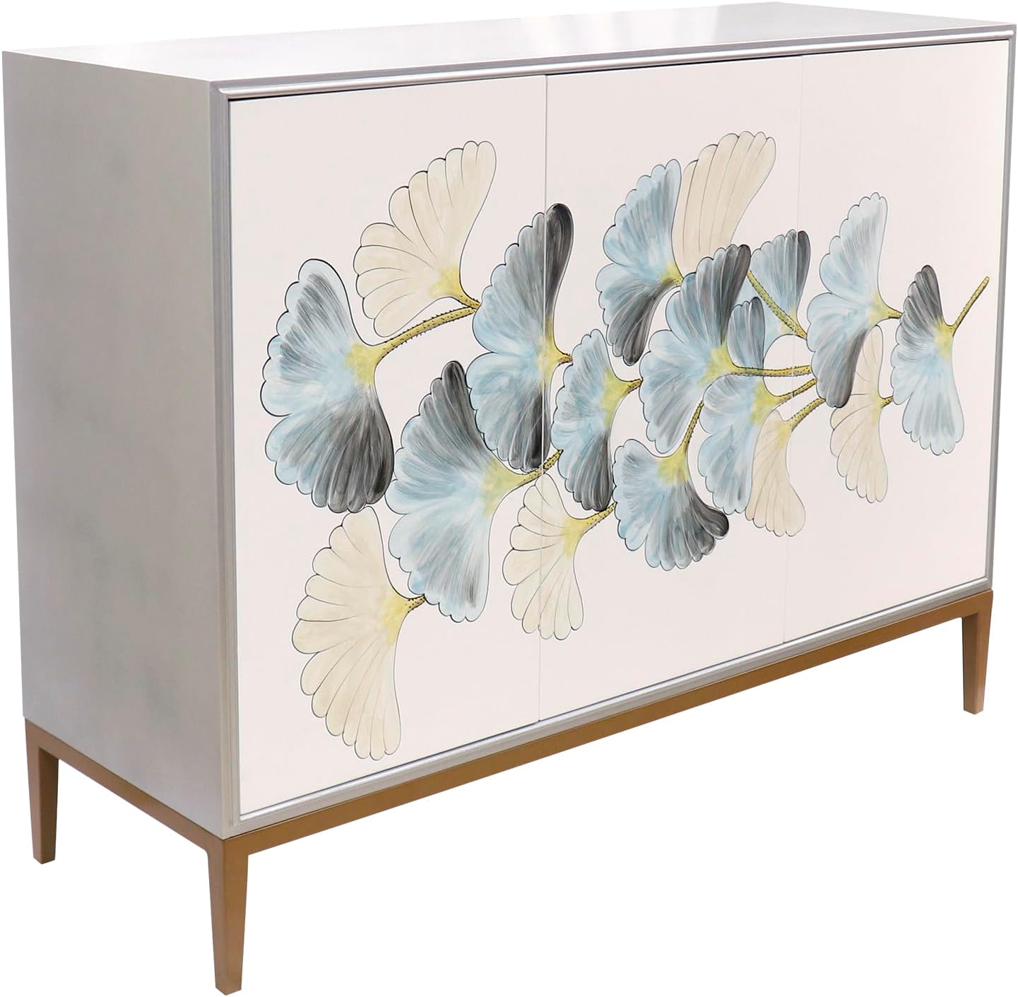 Annabelle Sideboard with 3 Floral Print Doors & Bronze Metal Frame