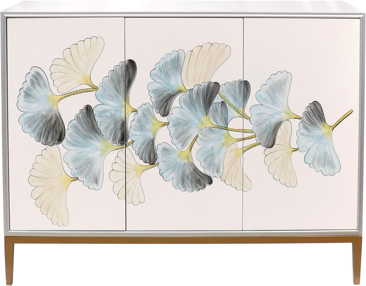 Annabelle Sideboard with 3 Floral Print Doors & Bronze Metal Frame