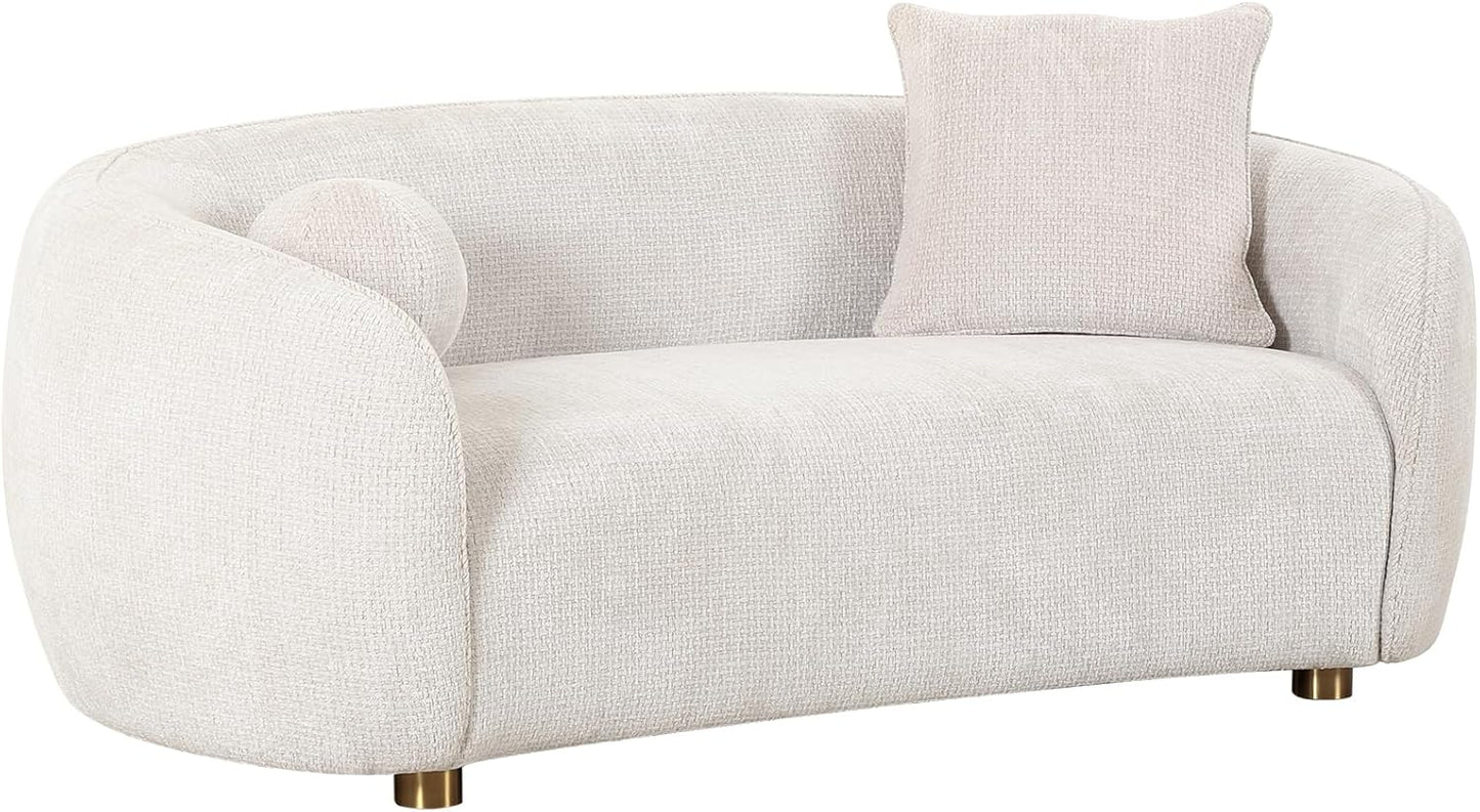 Zarina Upholstered Modern Loveseat with 2 Pillows Included