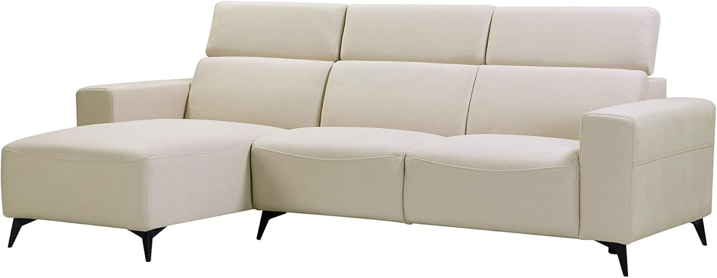 Modern Bari Sectional Sofa with Push Back Functional, Left Facing Chaise