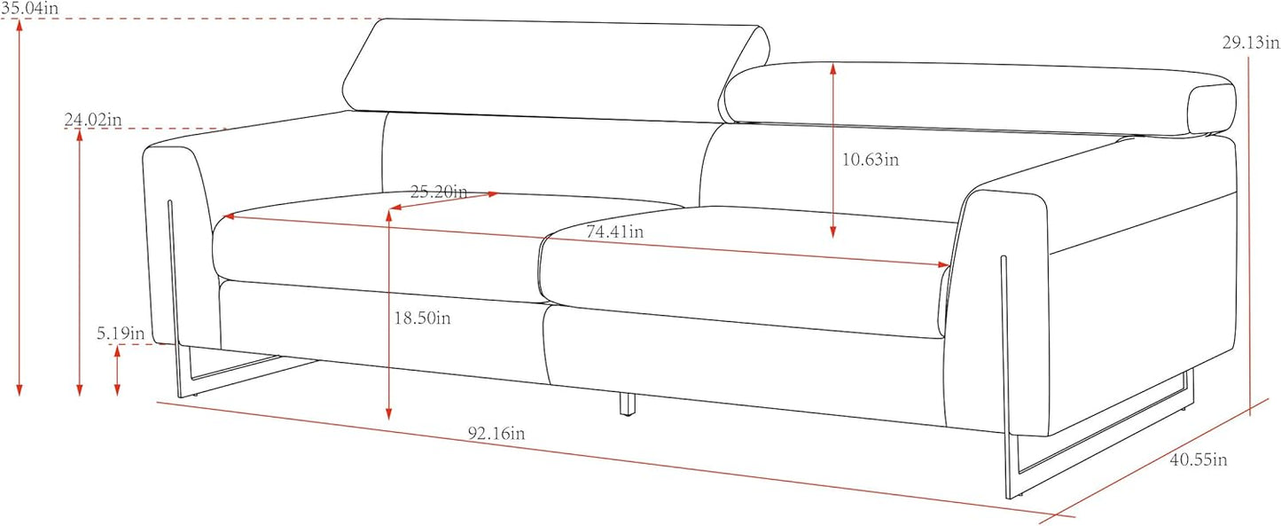 Serena Sofa with Adjustable Headrests