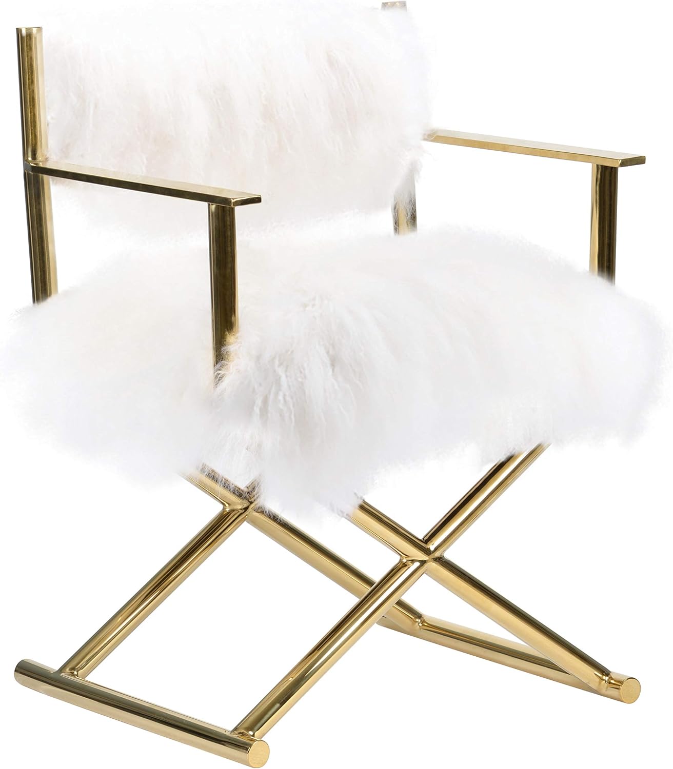 Paris Love Mongolian Fur Director's Chair