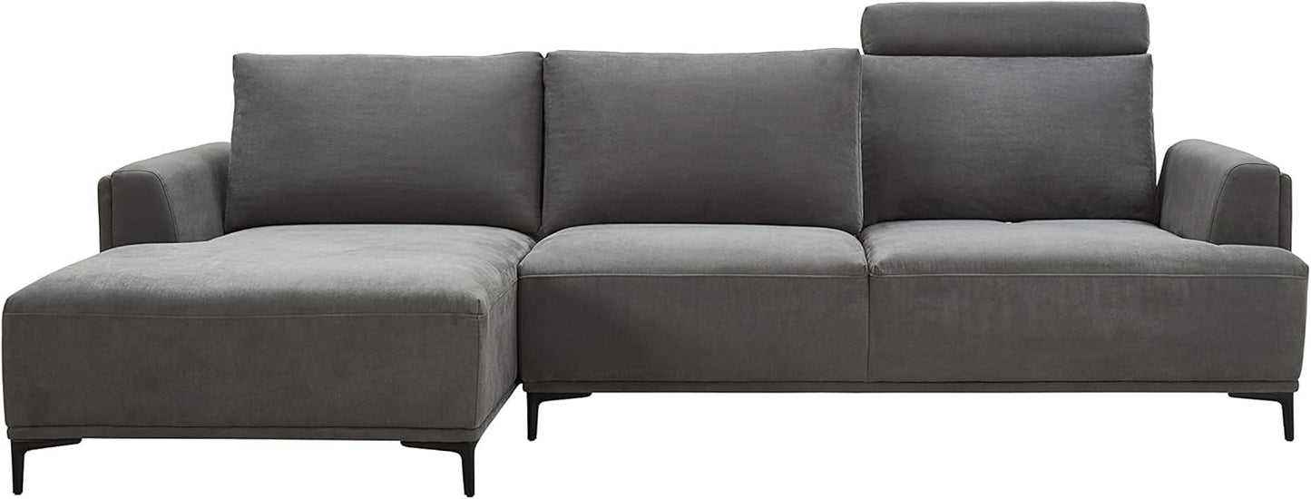 Modern Lucca Sectional Sofa with Push Back Functional, Left Facing Chaise