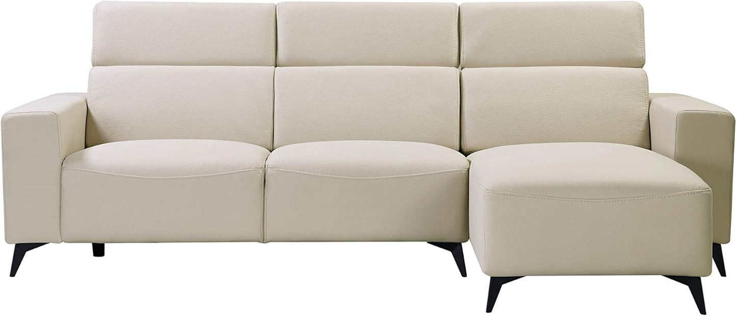 Modern Bari Sectional Sofa with Push Back Functional, Left Facing Chaise