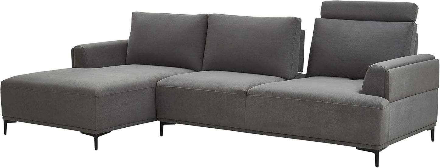 Modern Lucca Sectional Sofa with Push Back Functional, Left Facing Chaise
