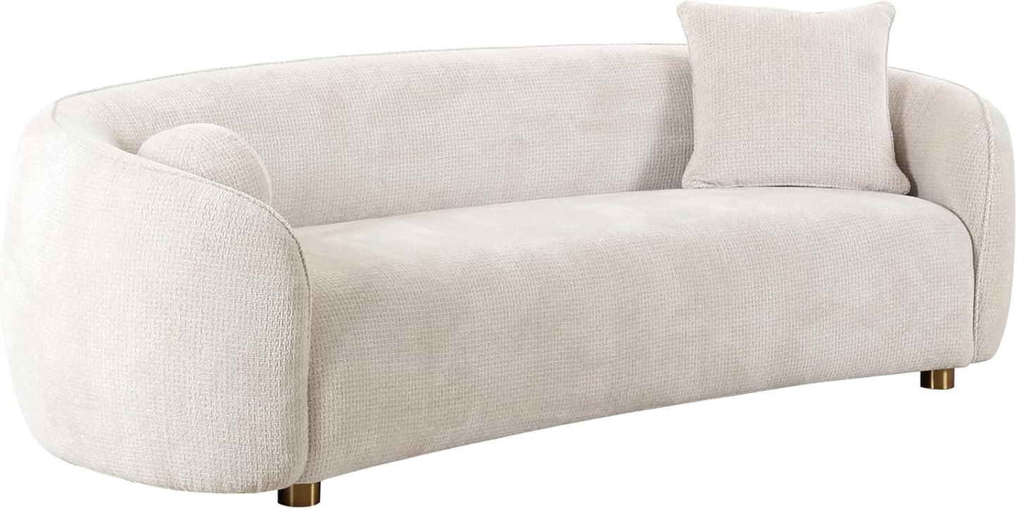 Zarina Upholstered Modern Sofa with 2 Pillows Included, 94.5"