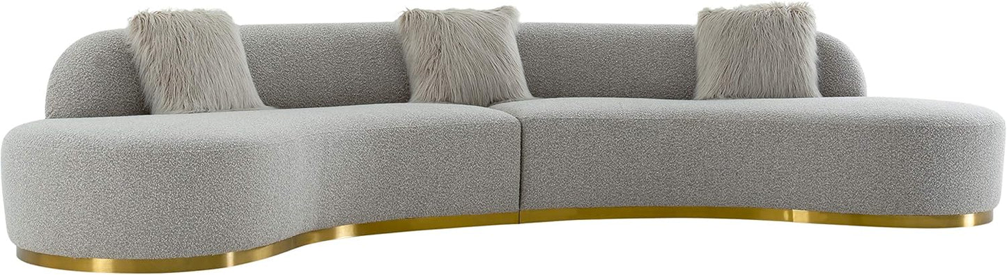 Simona Upholstered Sofa with 3 Pillows 150.4"