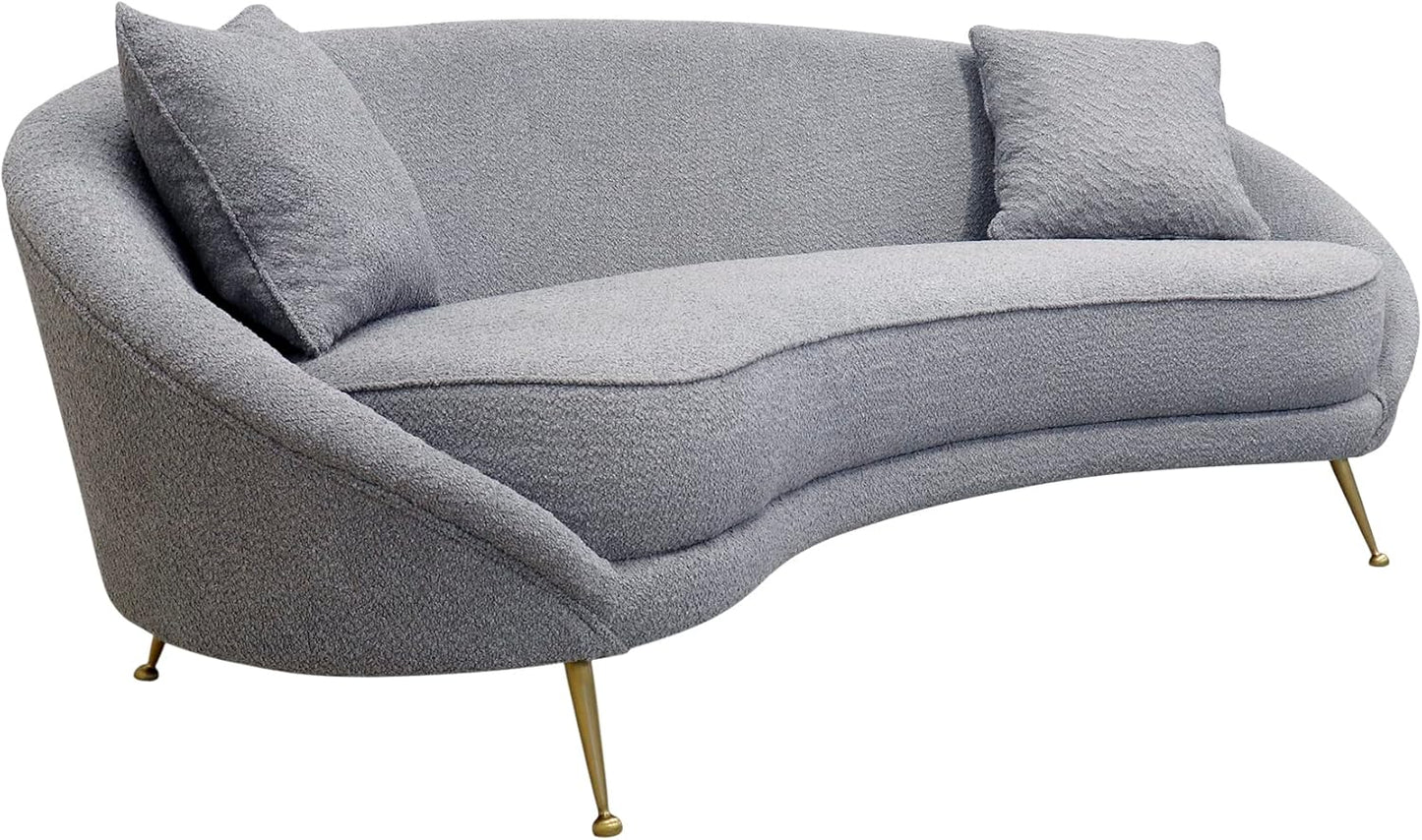 Luna Collection Textured Fabric Curved Sofa