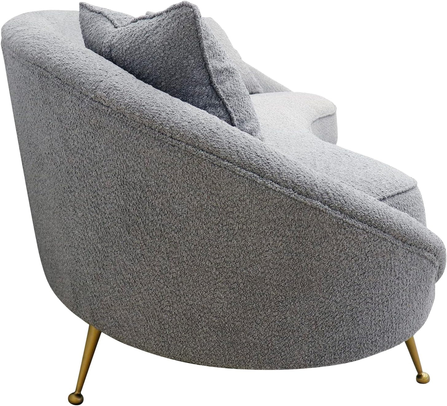 Luna Collection Textured Fabric Curved Sofa