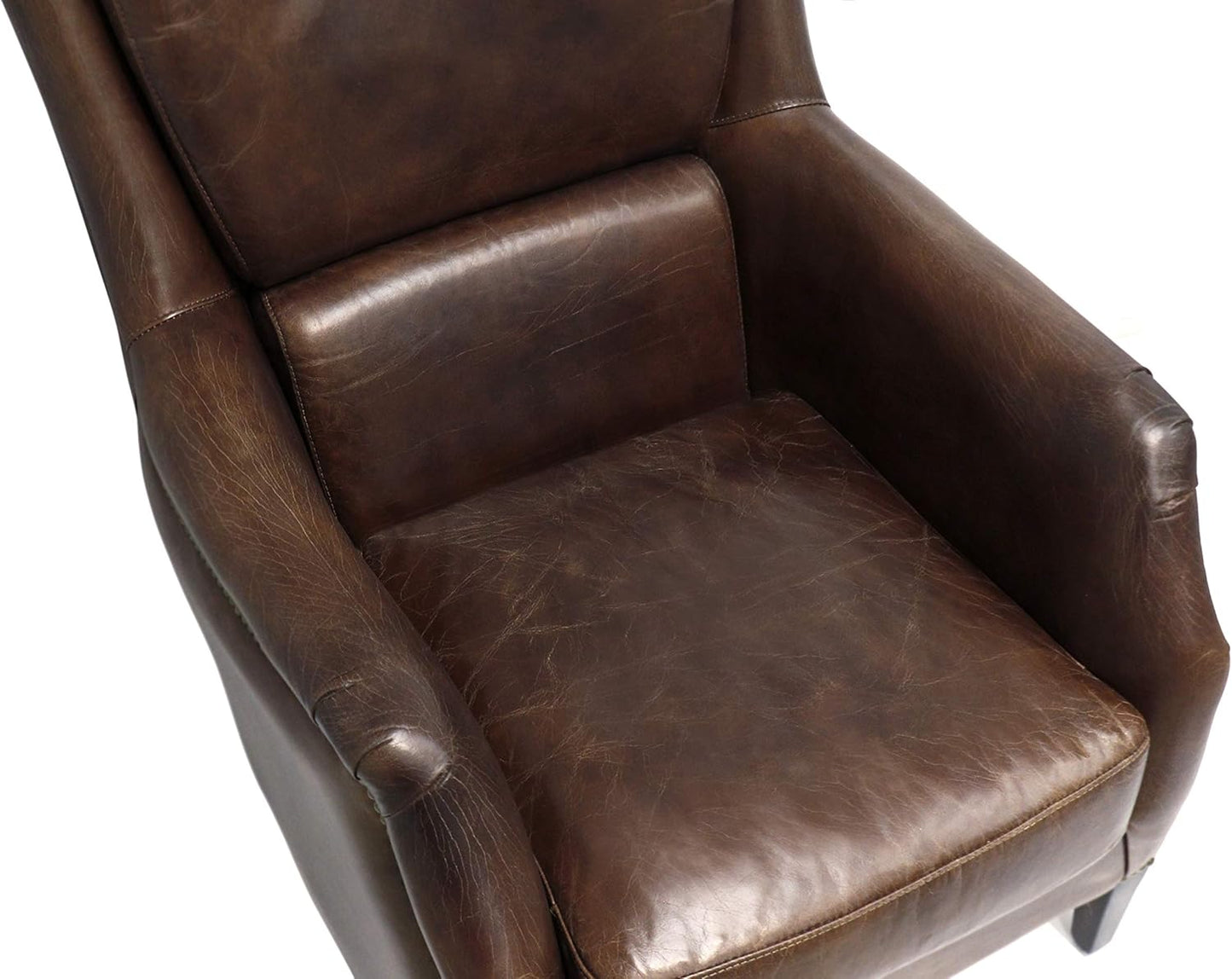 Baker Genuine Leather Wing Chair