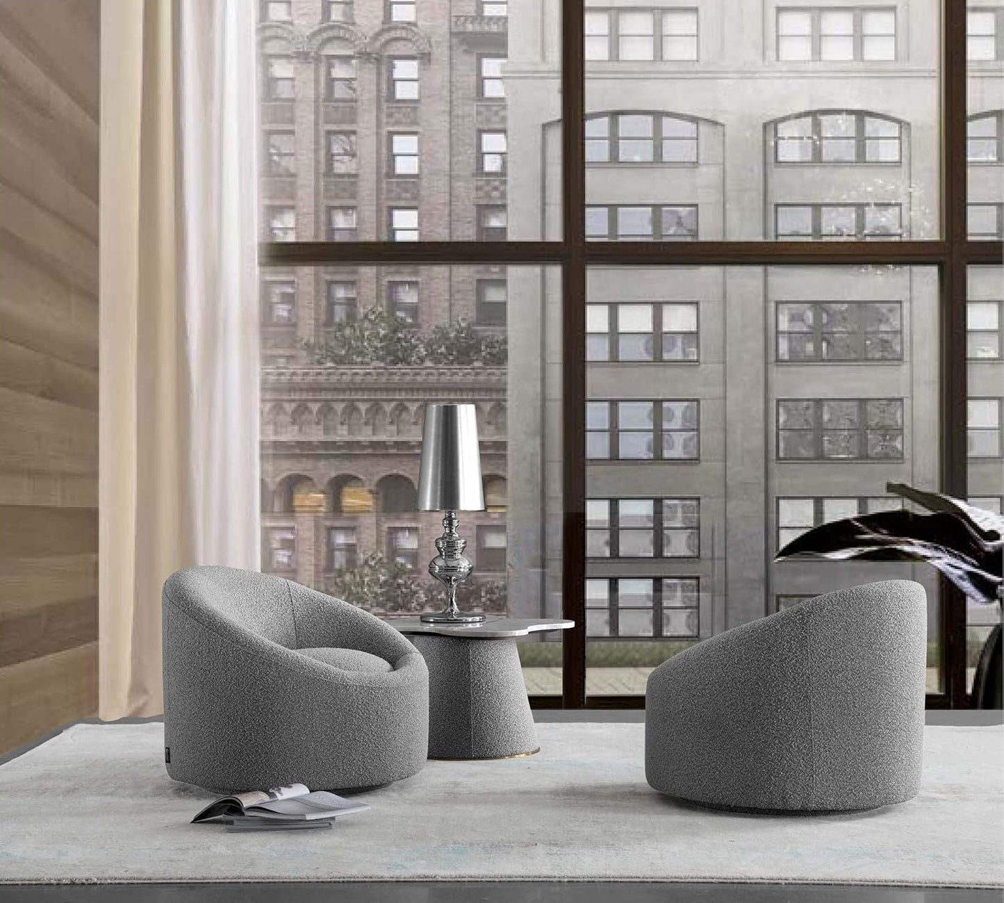 Sienna Modern Swivel Base Barrel Chair