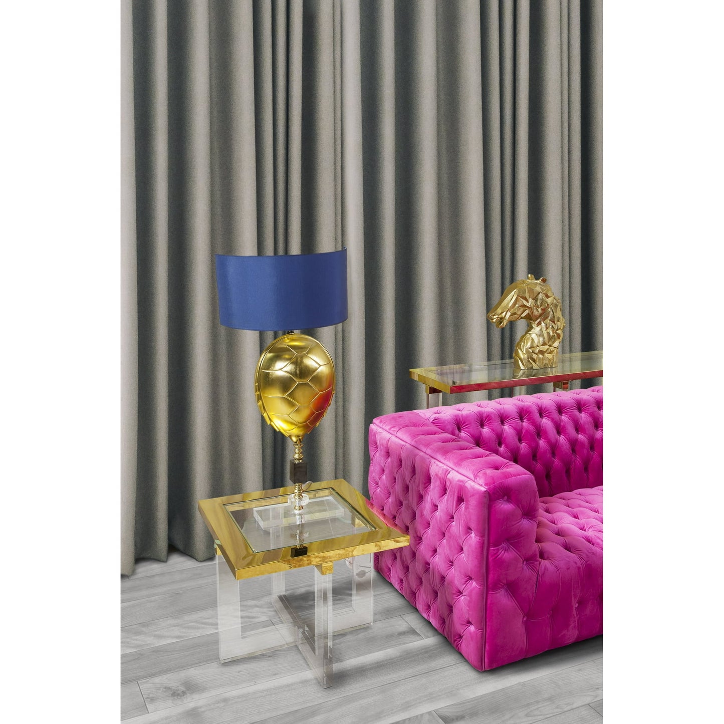 Vicenza Lucite Side Table White/Gold