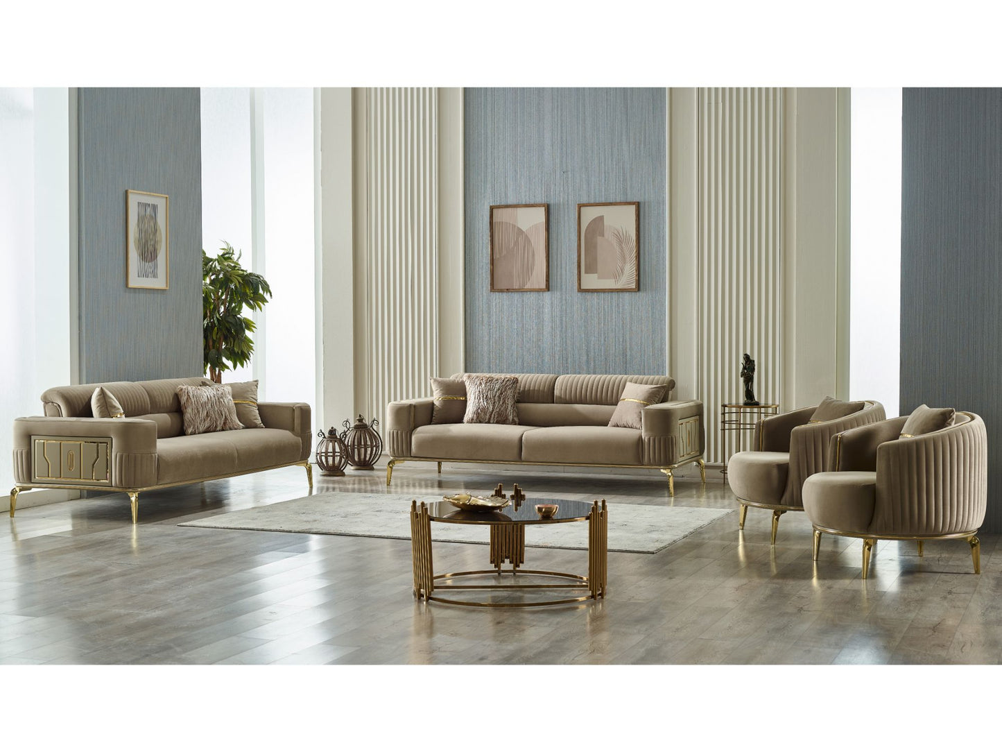 Armoni Convertible Livingroom (2 Sofa & 2 Chair)