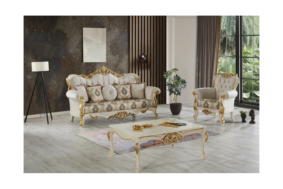 Buse Tradational Stationary Sofa Cream